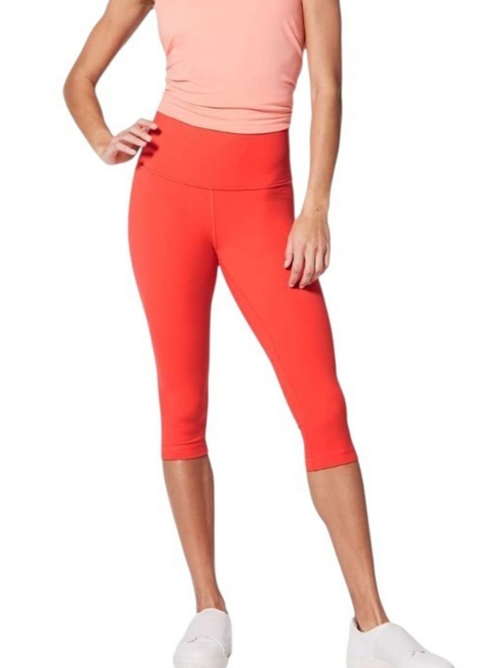 Lululemon Wunder Under HR 1/2 Tight 17" - Red Orange